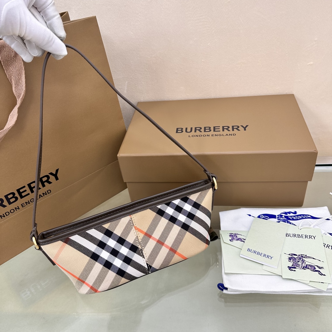 Burberry Check shoulder bag in beige – Burberry