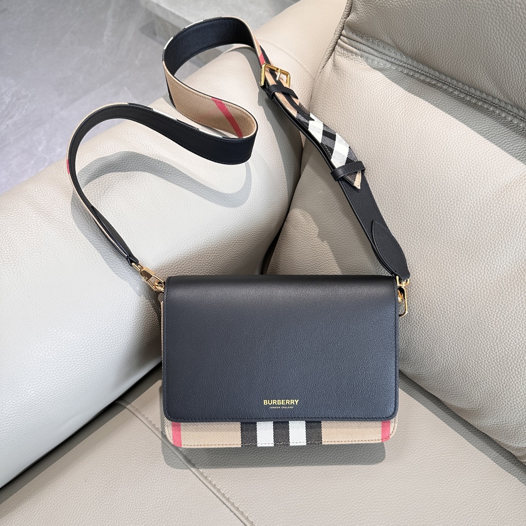 Burberry Mackford Check and Leather Bag