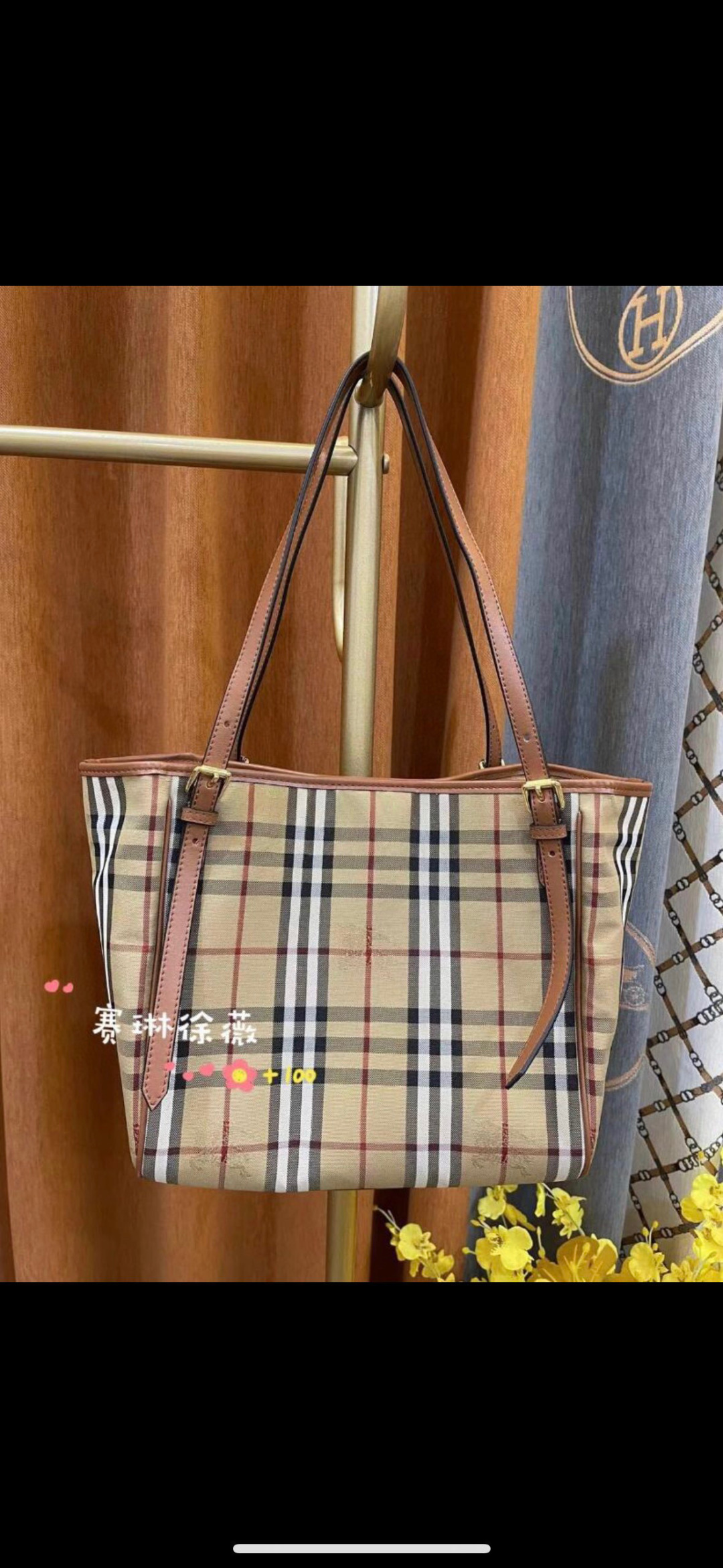 Burberry London Small Check Cotton Tote ‘Briar