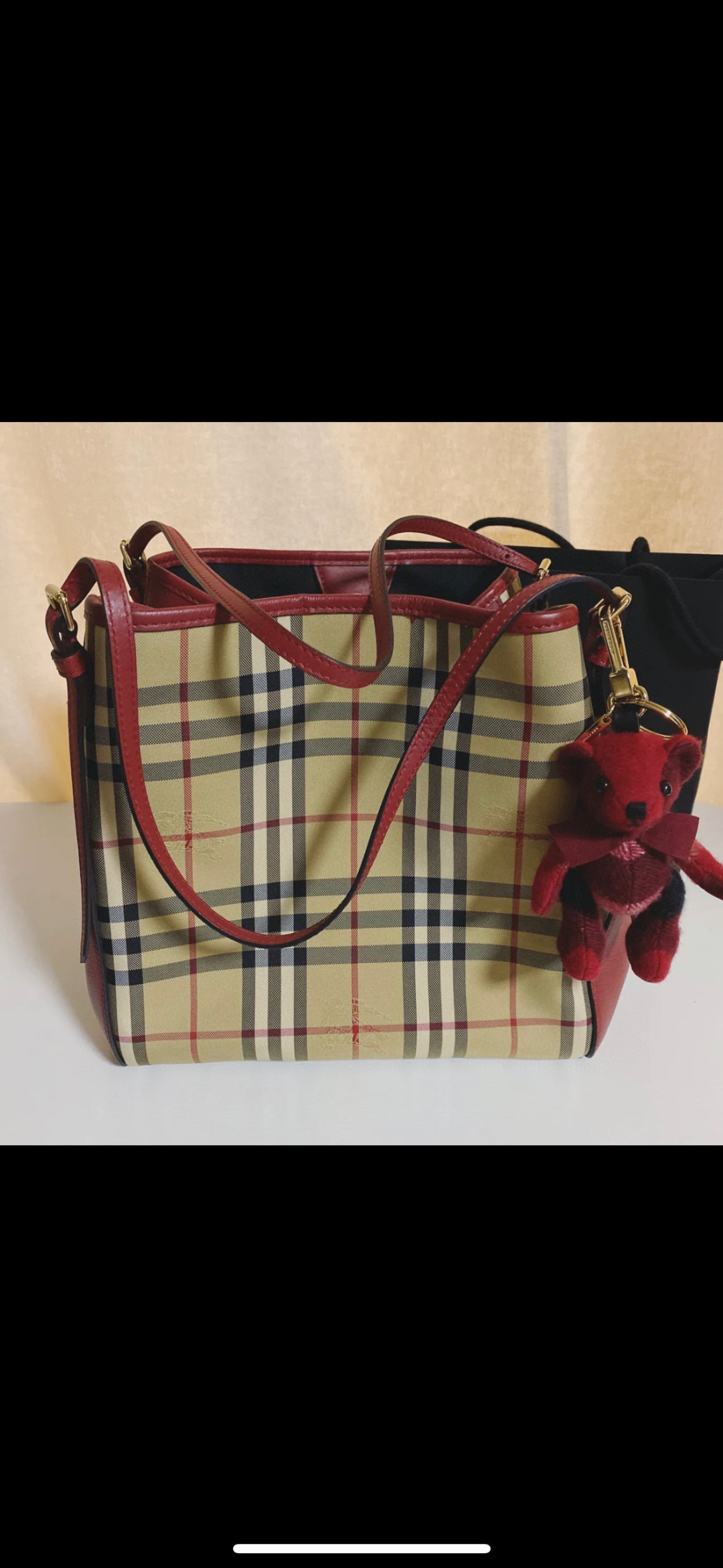 Burberry Nova Check Beige Canvas Shoulder Bag