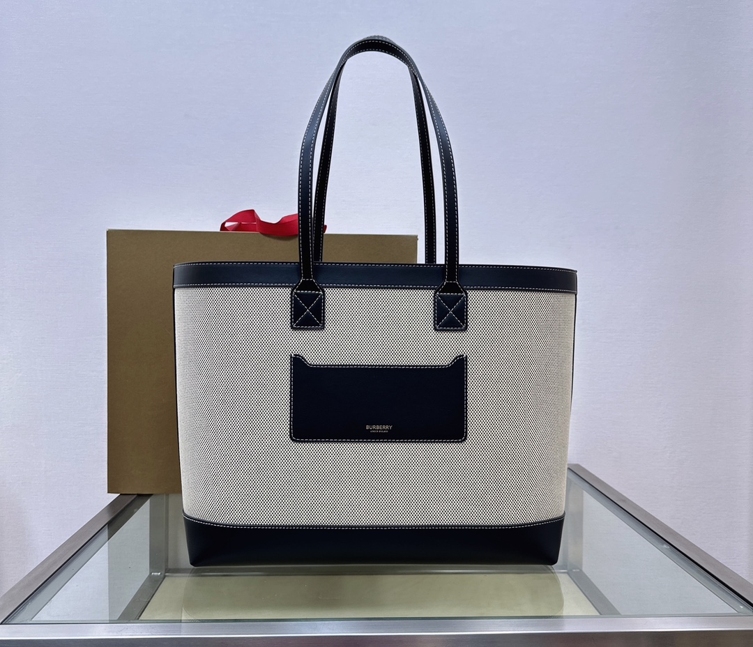 Burberry Logo Canvas & Leather Tote  Burberry 00799