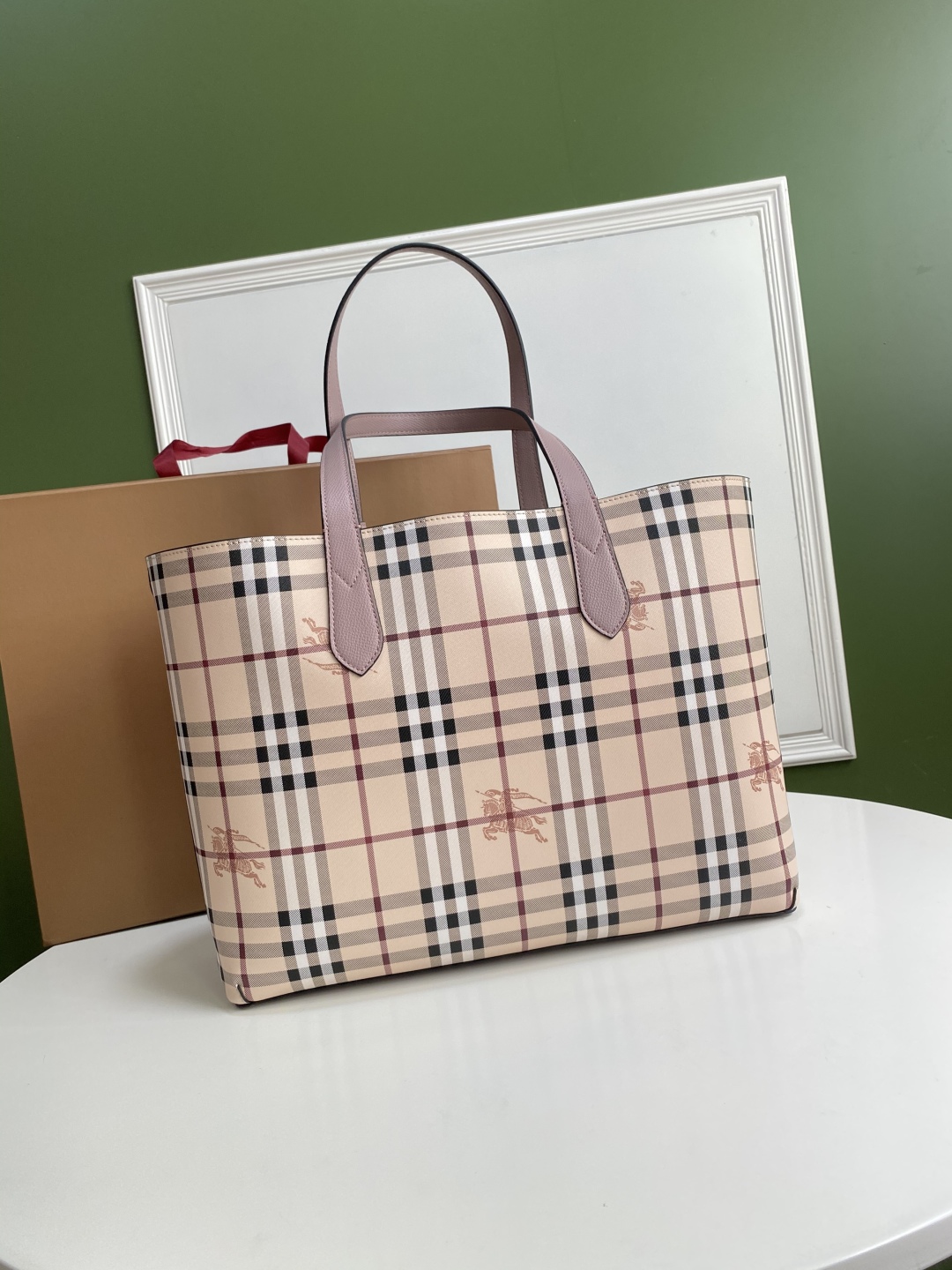 Burberry Reversible Haymarket Tote Bag –