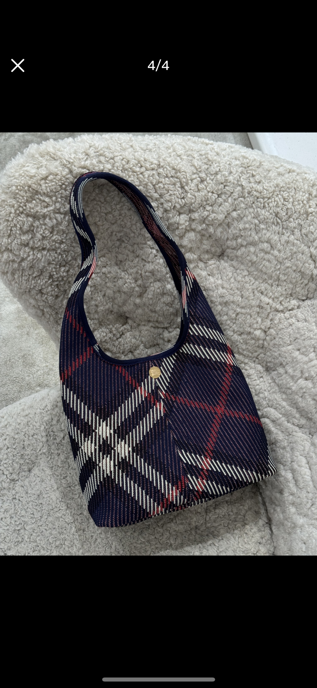 Burberry Small Check Knit Shoulder Bag  Burberry 00889