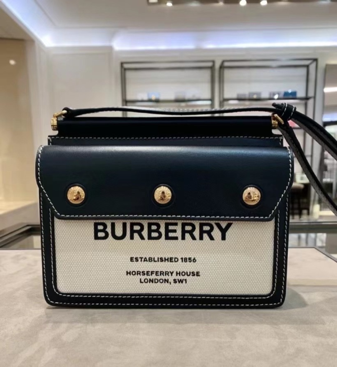 BURBERRY Smooth Calfskin Canvas Horseferry Print Mini