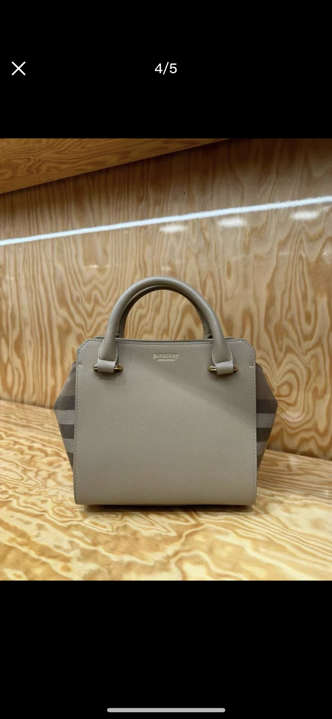 BURBERRY Leather/Canvas Check Mini Banwell Shoulder