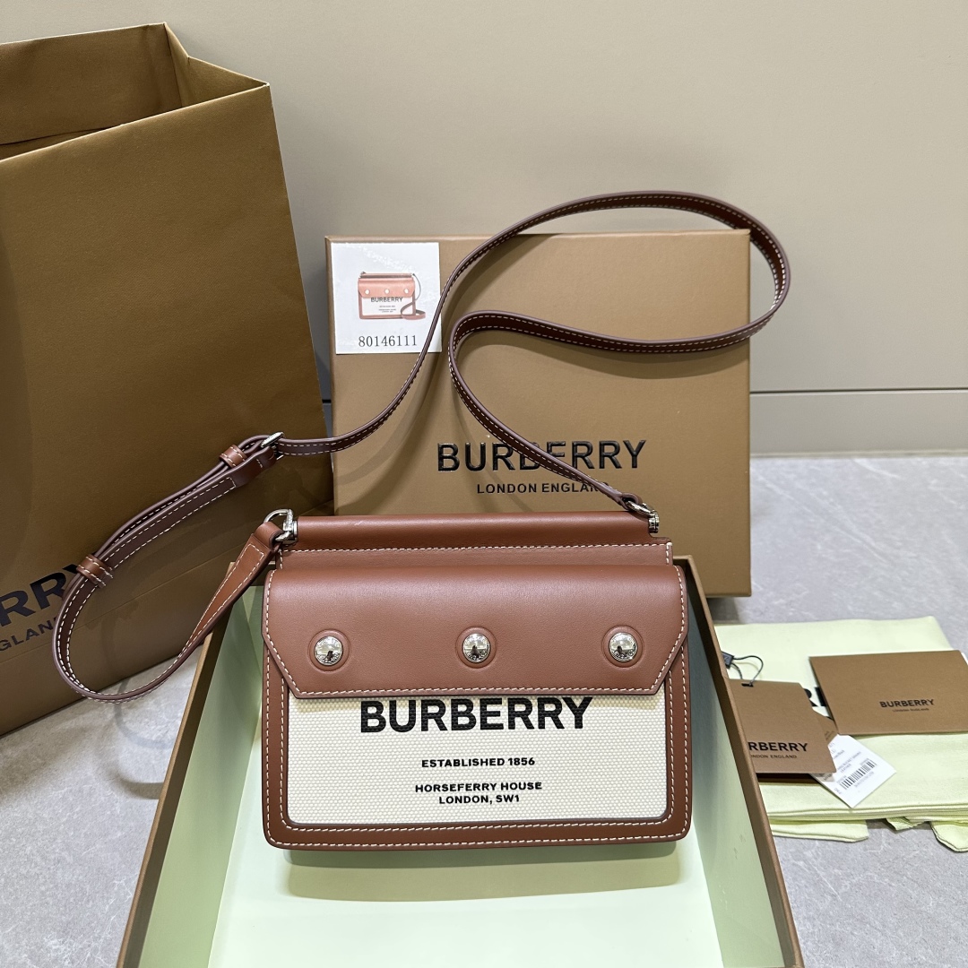 Burberry Shoulder Bag Canvas Natural/Brown | eBa