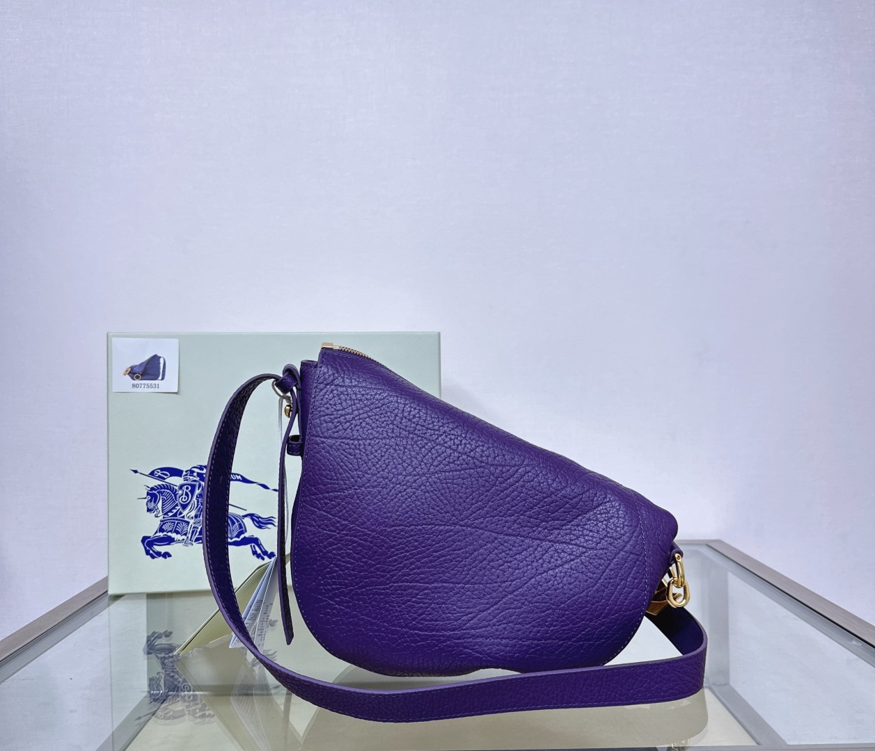 Burberry Knight Small Leather Shoulder Bag | Purple  Burberry 01069