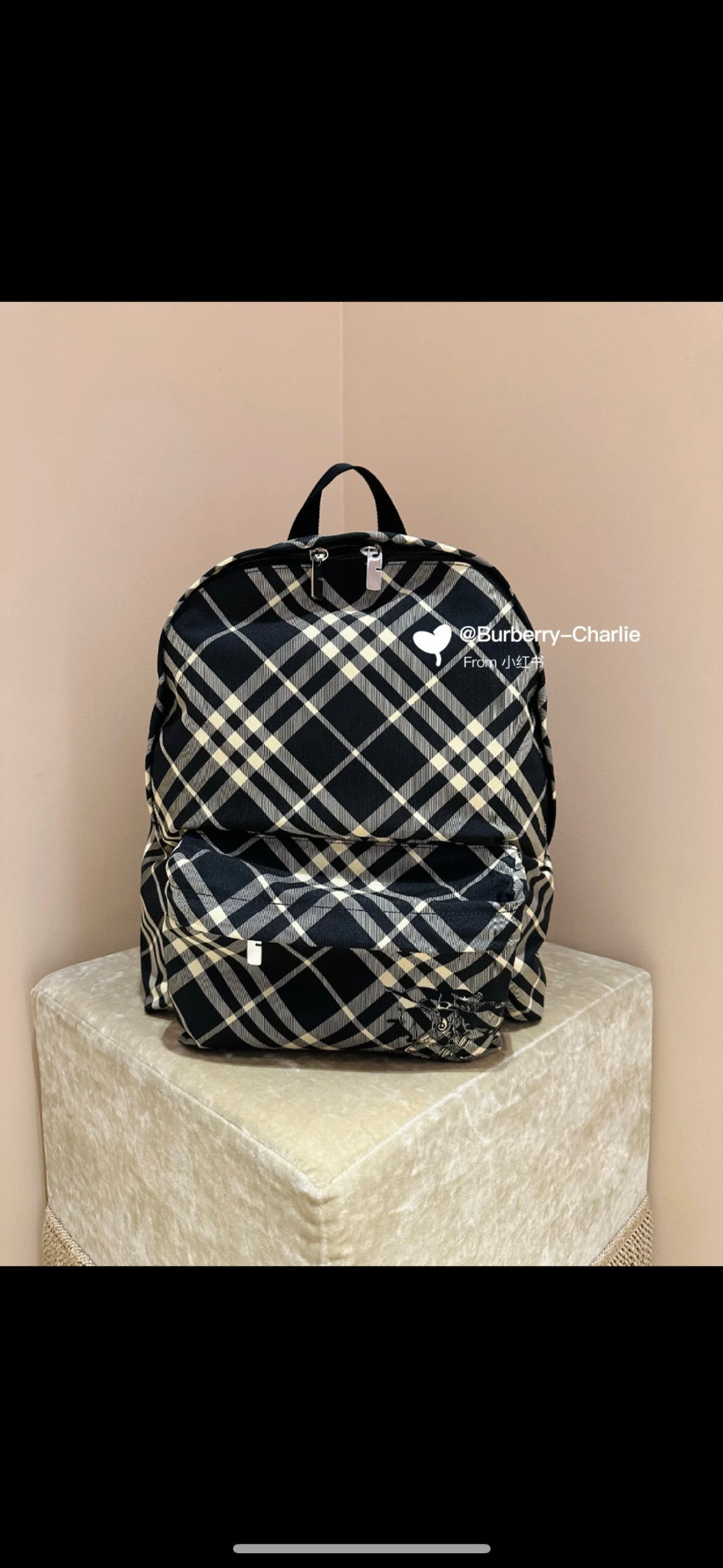 Burberry EKD Checked Backpack | Black  Burberry  01099