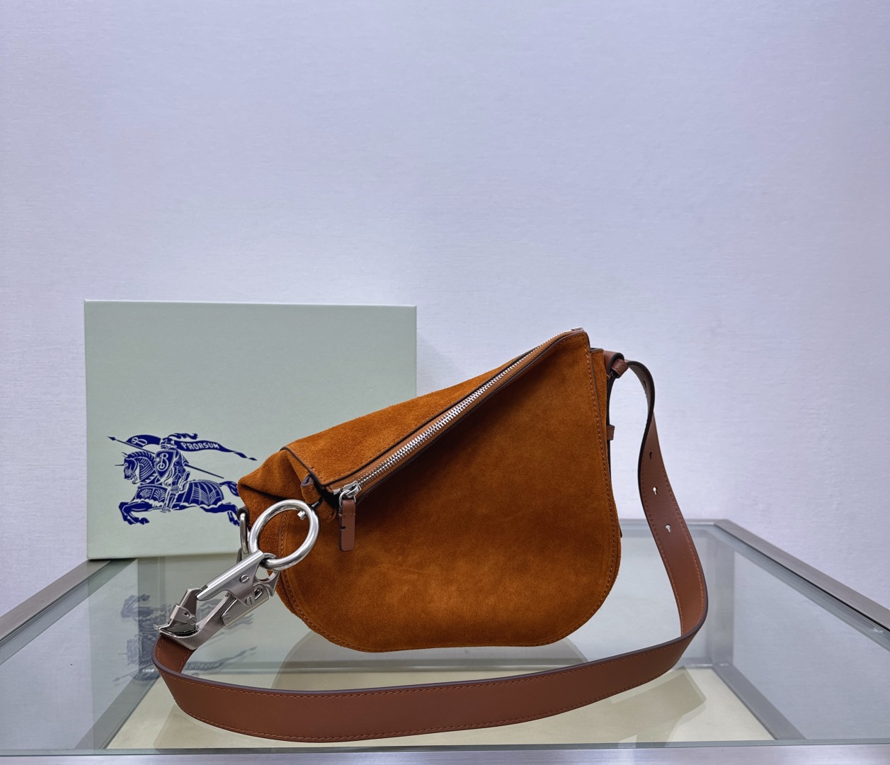 Burberry Knight Small suede shoulder bag Burberry