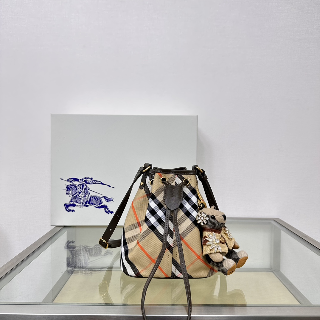 Burberry Check Drawstring Pouch Bag | Burberry 01139