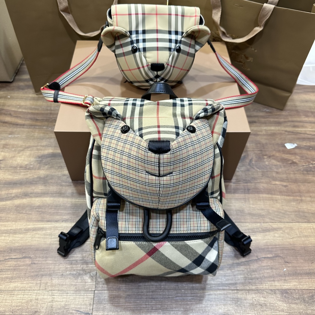 Burberry Unisex Thomas Bear Check Cotton Backpack |