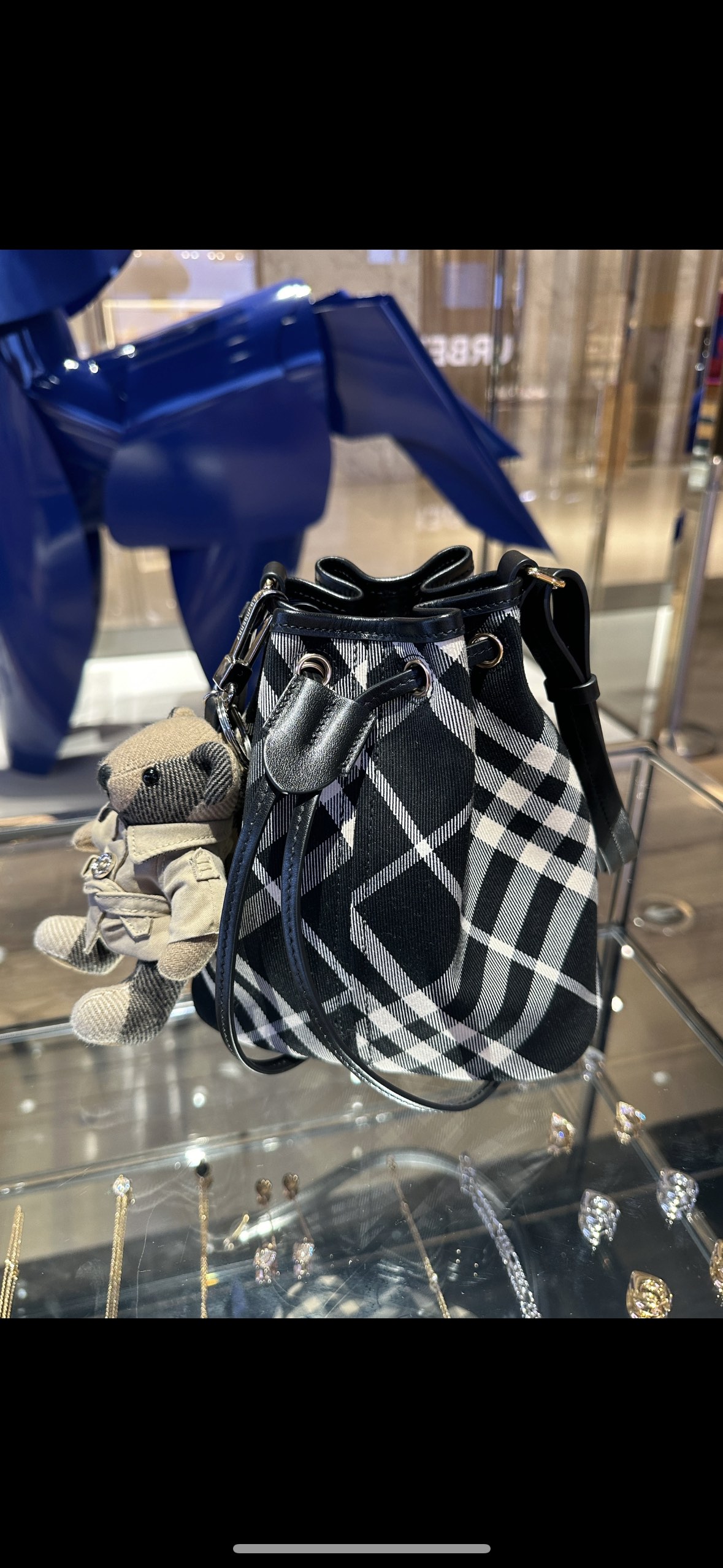 Burberry Medium Check Bucket Bag | Black
