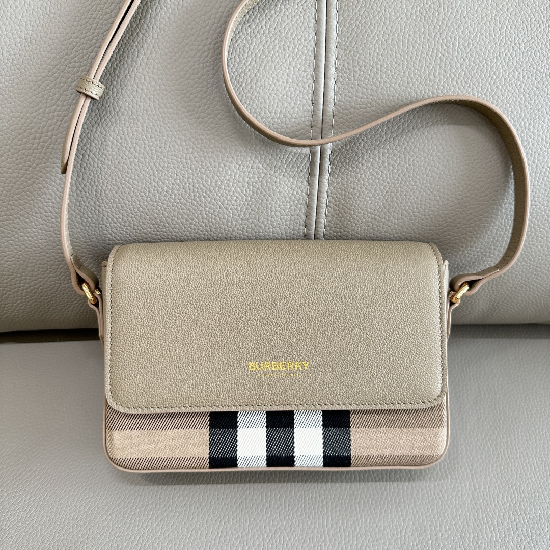 Burberry Check Canvas & Leather Crossbody Women’s