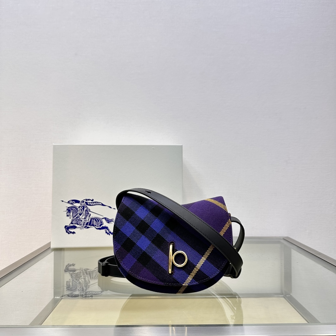 Burberry Rocking Horse plaid-check Shoulder Bag | Purple | Burberry 01309