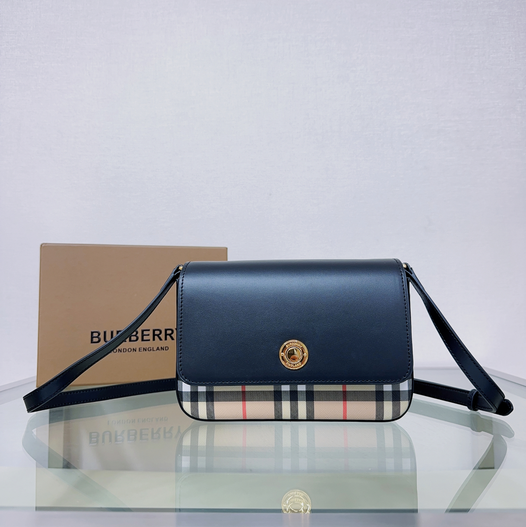 Burberry New Hampshire Check Leather Crossbody Bag