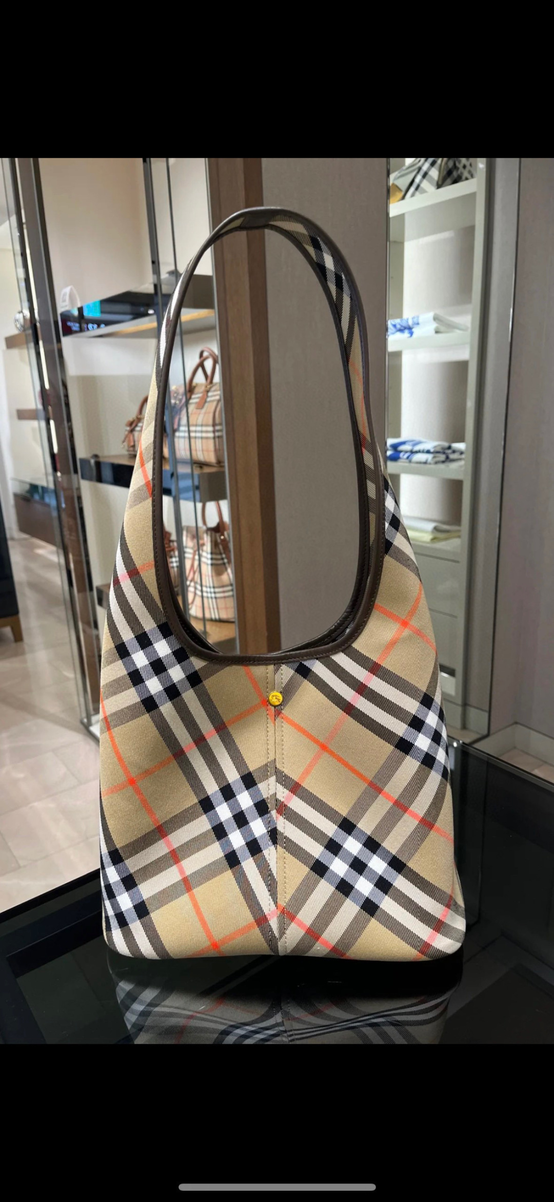 BURBERRY Shoulder Bag 8094678 Z canvas leather Beige Brown Multicolor NEW Women |