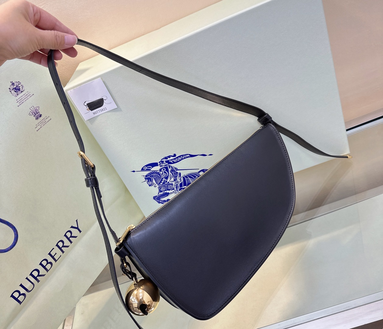 Burberry Small Leather Olympia Bag ‘Black’