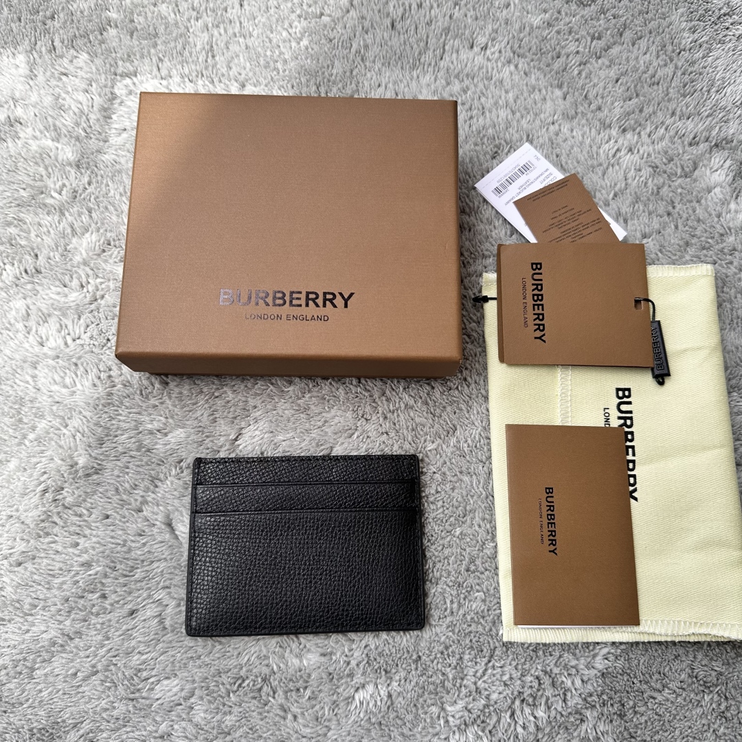 Burberry Card Holder Black Leather Unisex Made in Italy