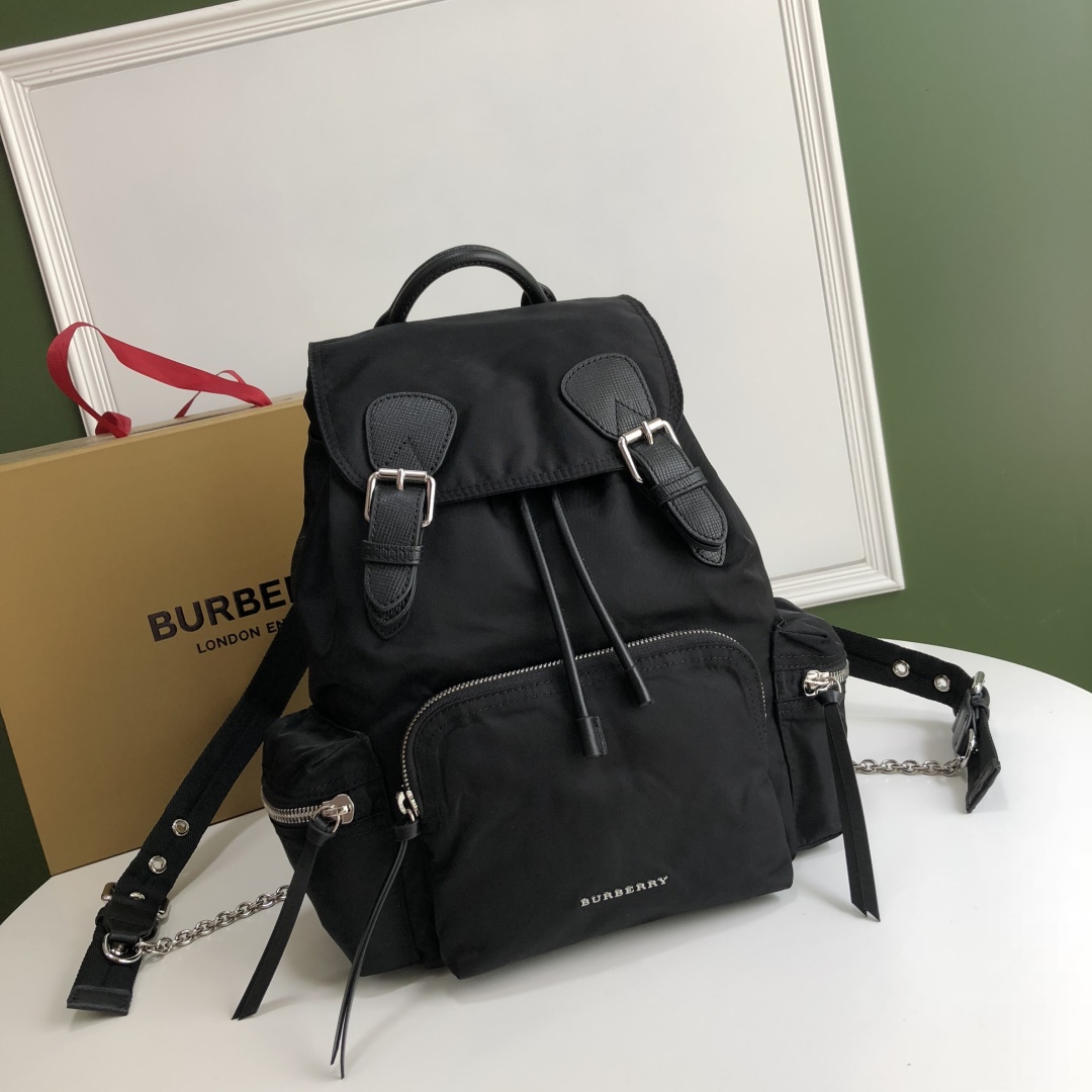 BURBERRY Nylon Medium Rucksack Backpack Black