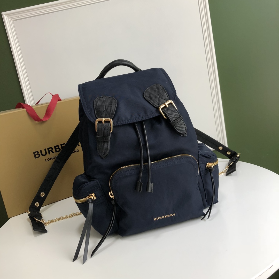 BURBERRY Nylon Medium Rucksack Backpack Ink Blue