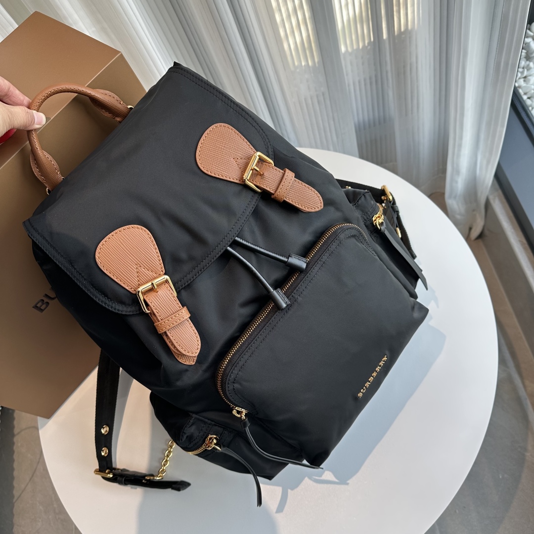 BURBERRY Nylon Medium Rucksack Backpack Black