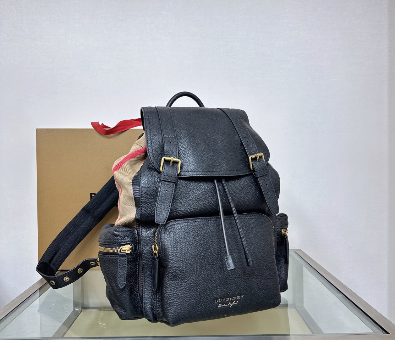 Burberry Grainy Leather House Check Rucksack Burberry  01787