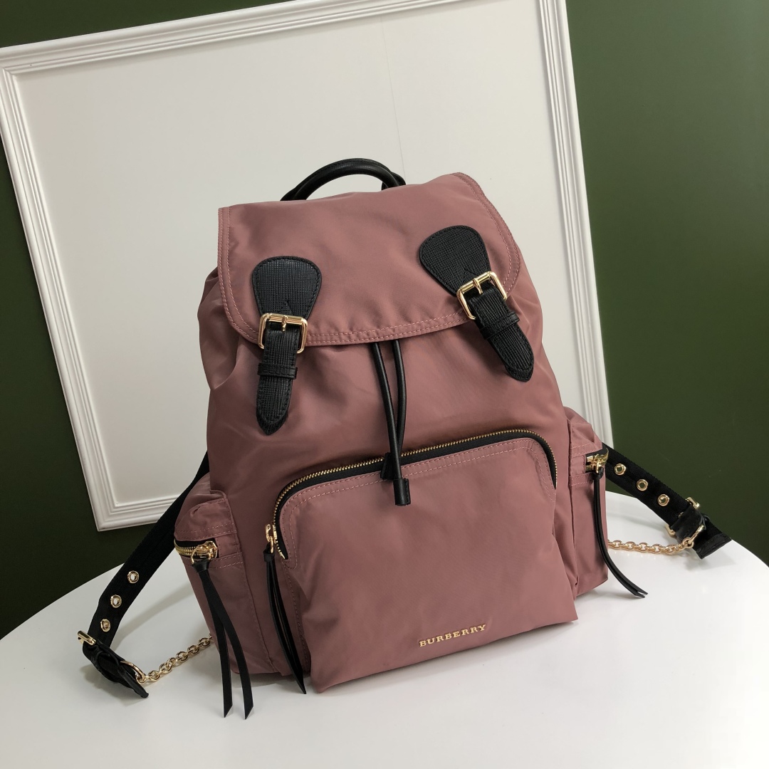 BURBERRY Technical Rucksack Nylon Backpack Bag Pink