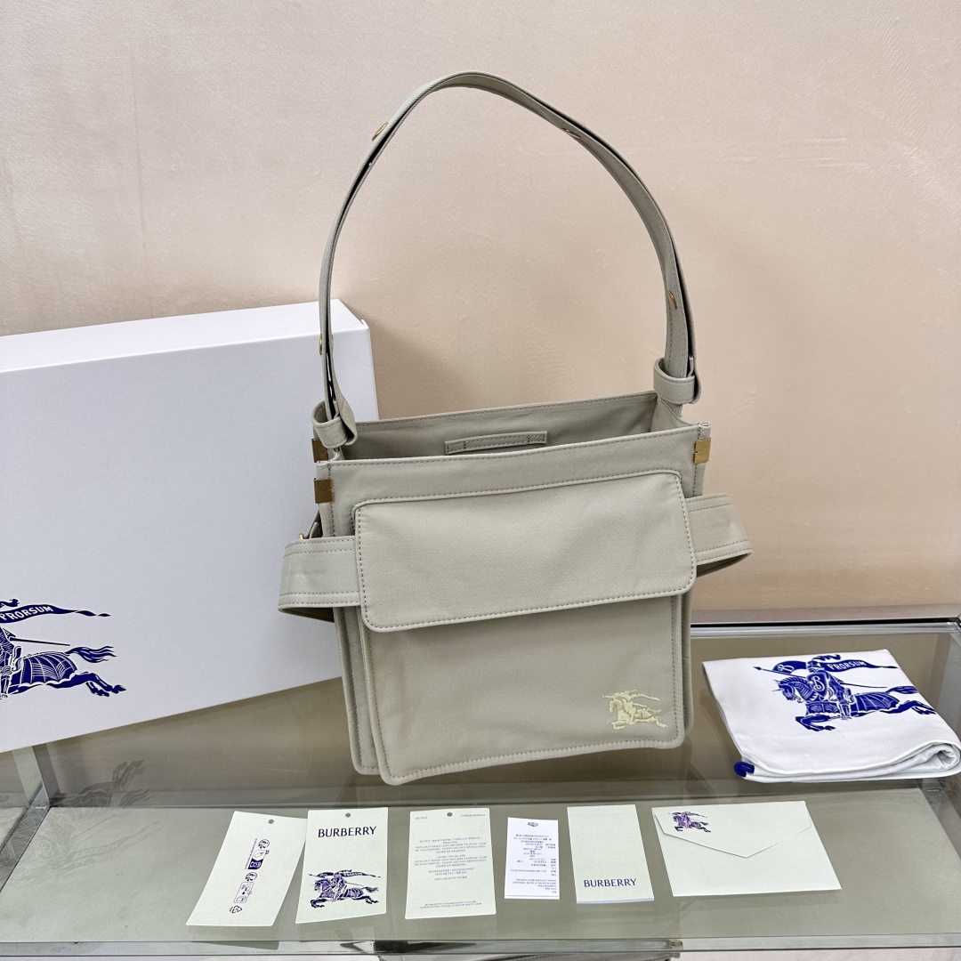 Burberry Trench logo-embroidered Messenger Bag gray