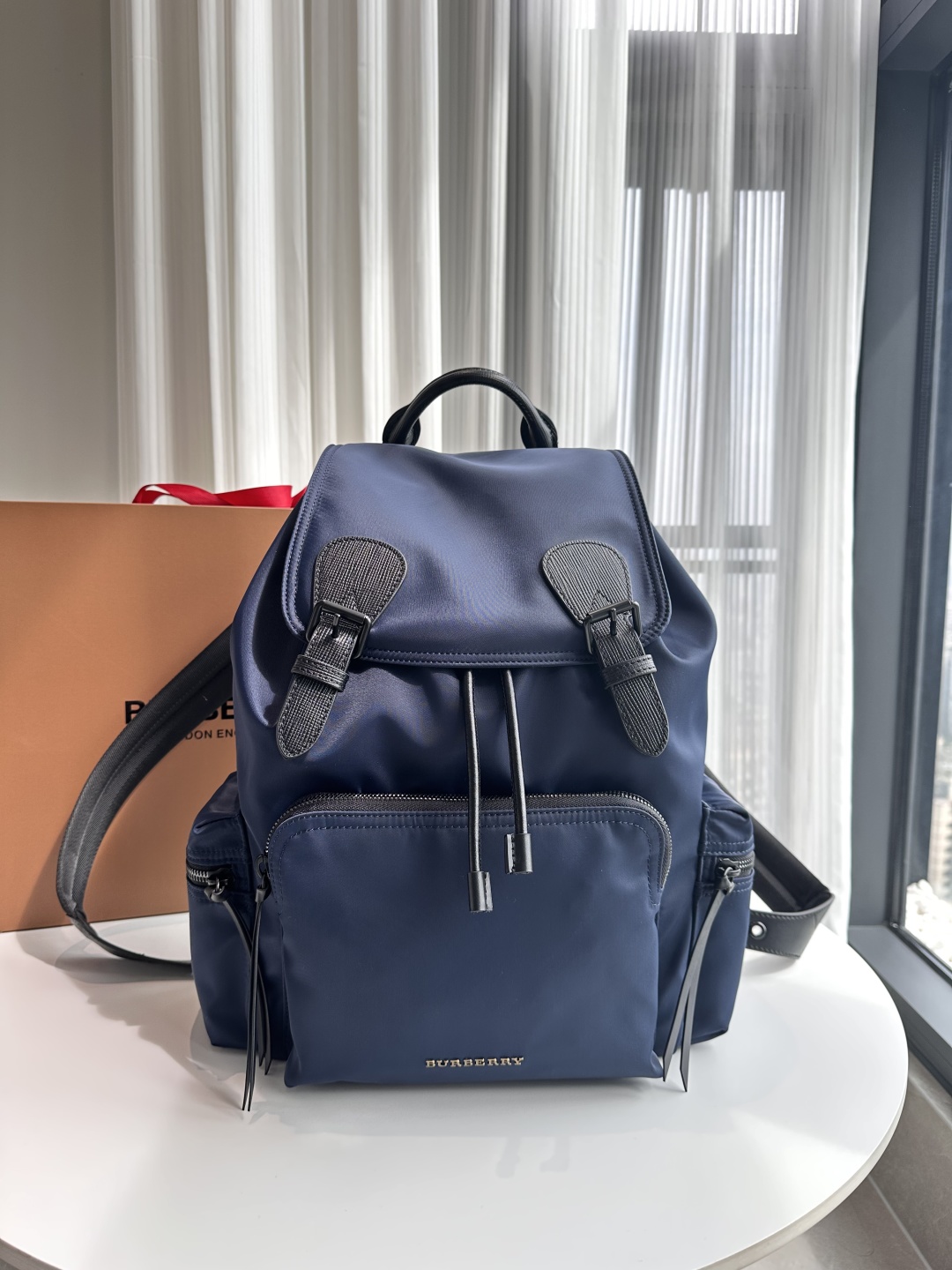 BURBERRY Nylon Medium Rucksack Backpack Ink Blue