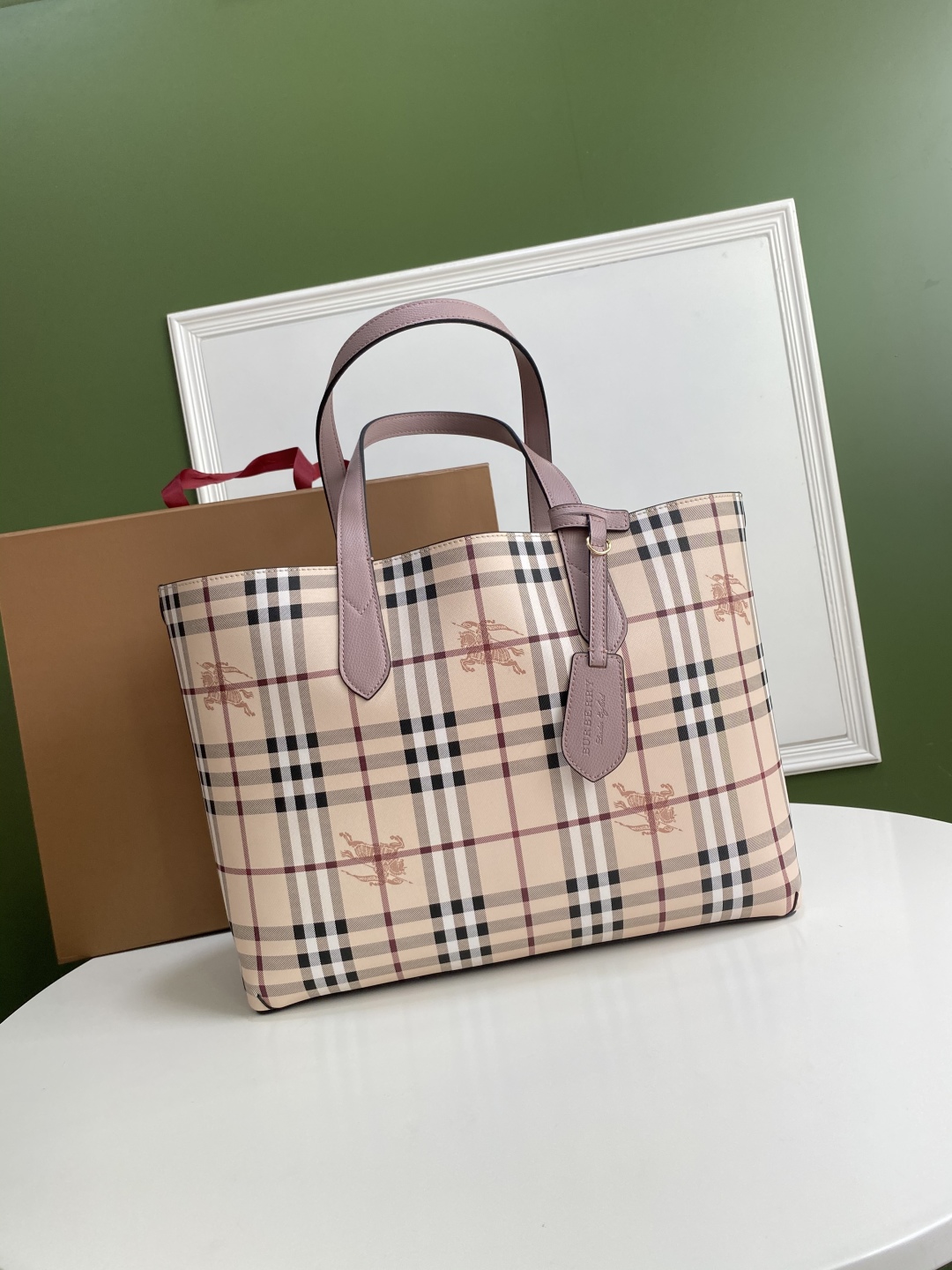 BURBERRY Grainy Calfskin Haymarket Check Medium BURBERRY  01869