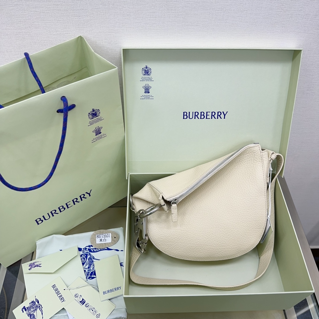 Burberry Small Knight Asymmetric Leather Shoulder Bag – Hunter – 70% Off | Editorialist