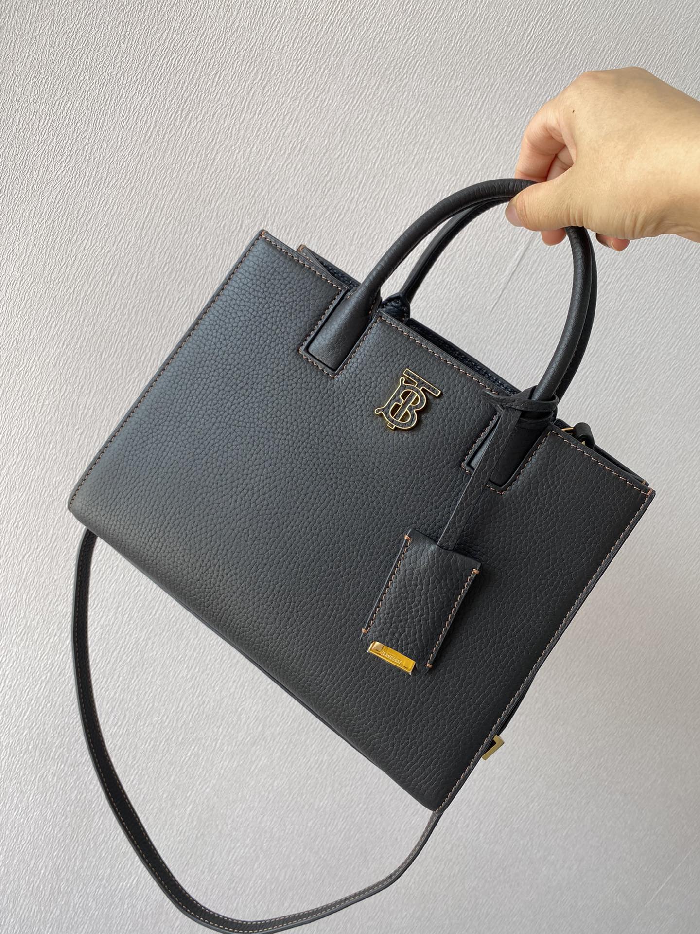 Burberry Black Frances TB Plaque Tote Bag 8072511 | eBay