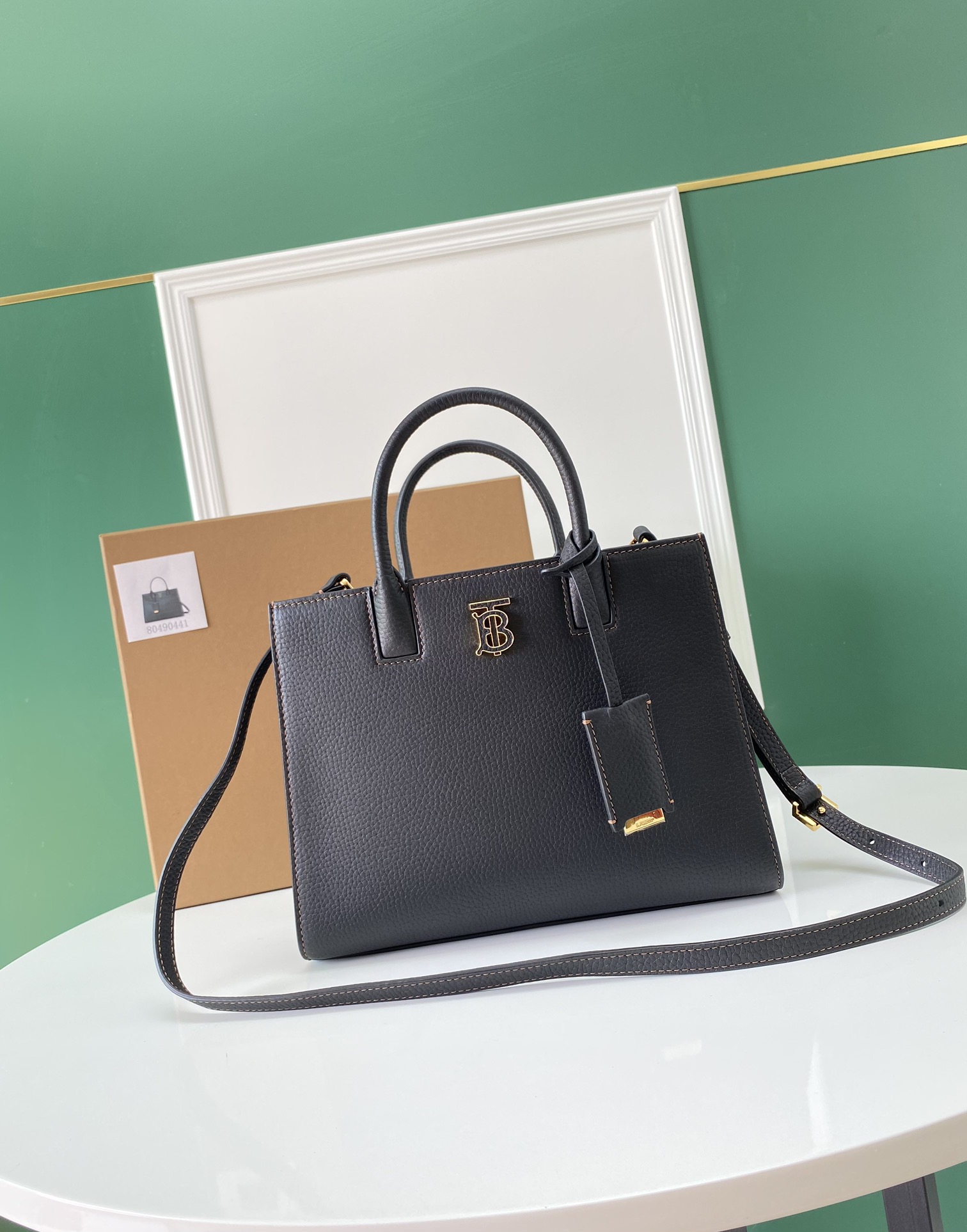 Burberry Black Frances TB Plaque Tote Bag 8072511 | eBay