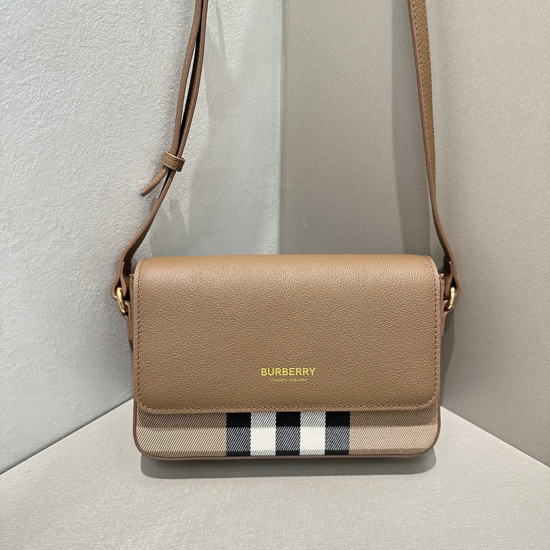 Burberry Check Canvas & Leather Shoulder Bag Women’s BURBERRY  02039