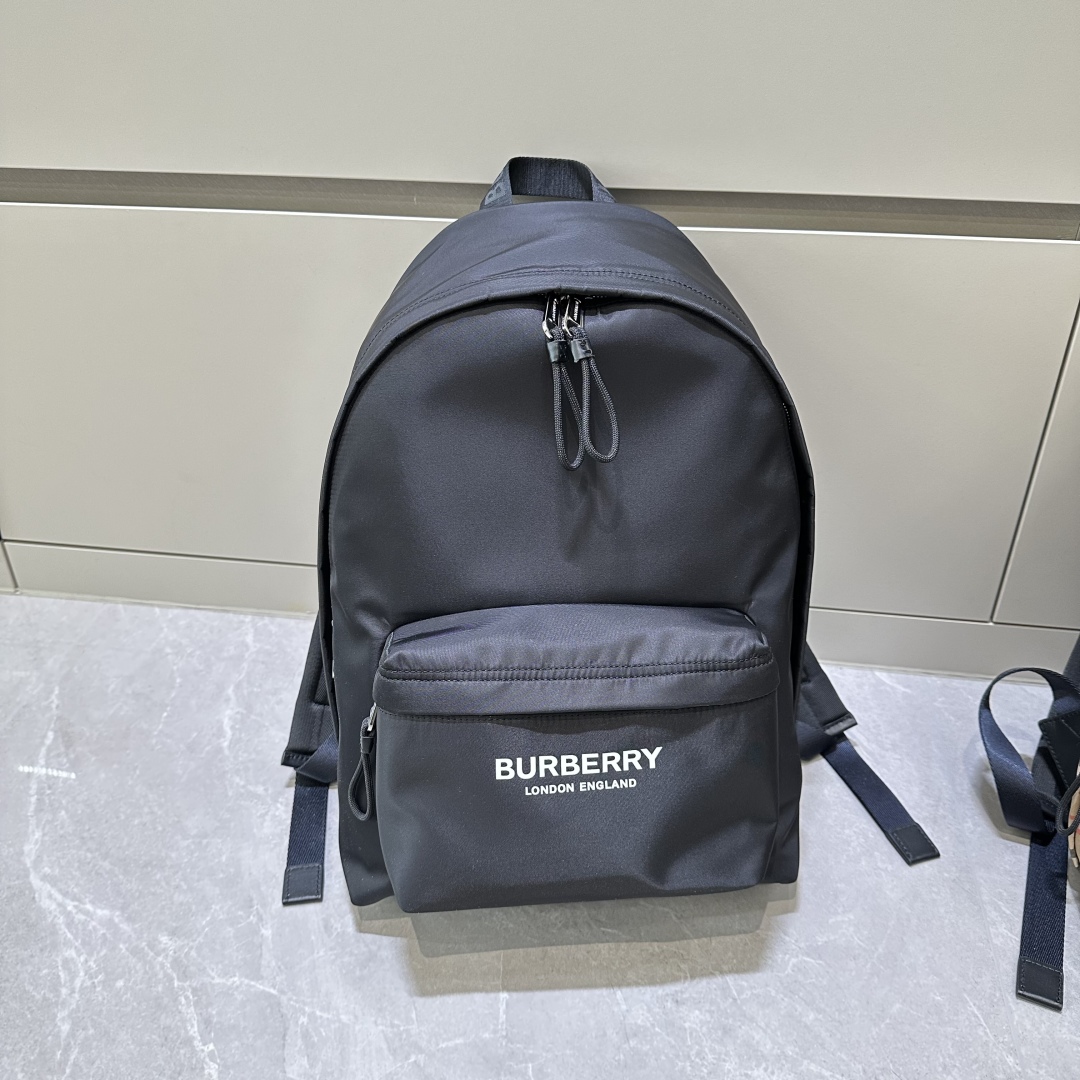BURBERRY Backpack Nylon Black Stylish FrontPocket Zipp