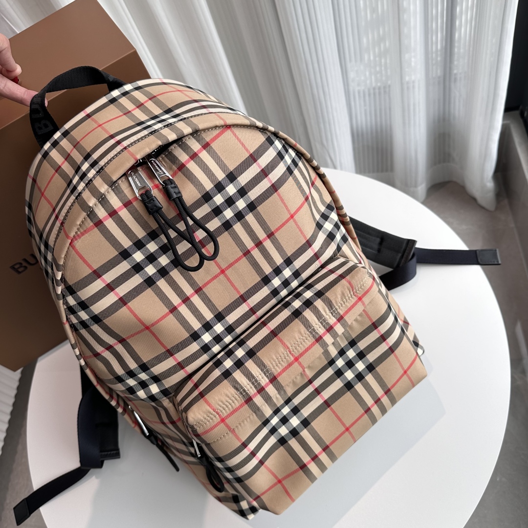 Burberry Backpack In Vintage Check Print Cotton – Beige |