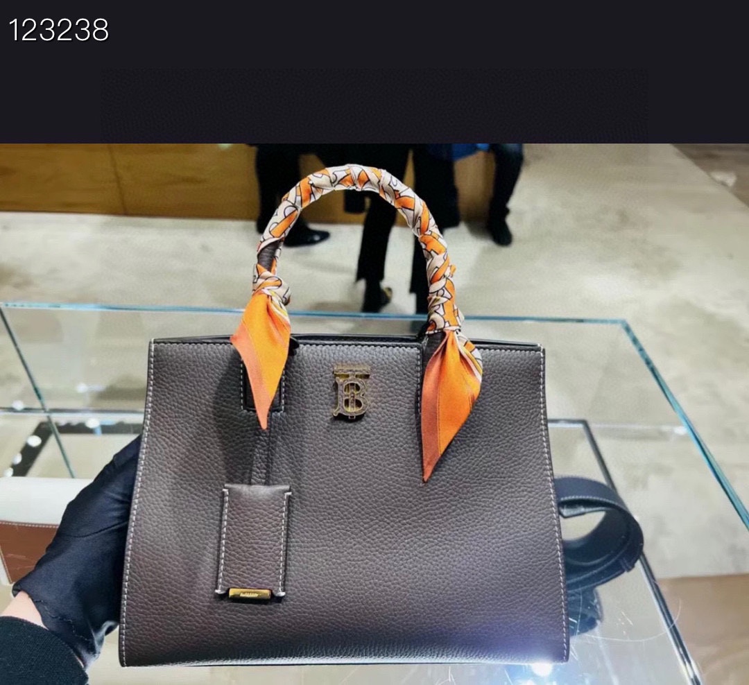 Burberry Black Mini Leather Tote gray  Burberry
