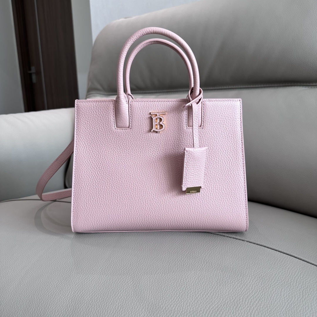 Burberry Hemmered leather bag with tone on tone logo