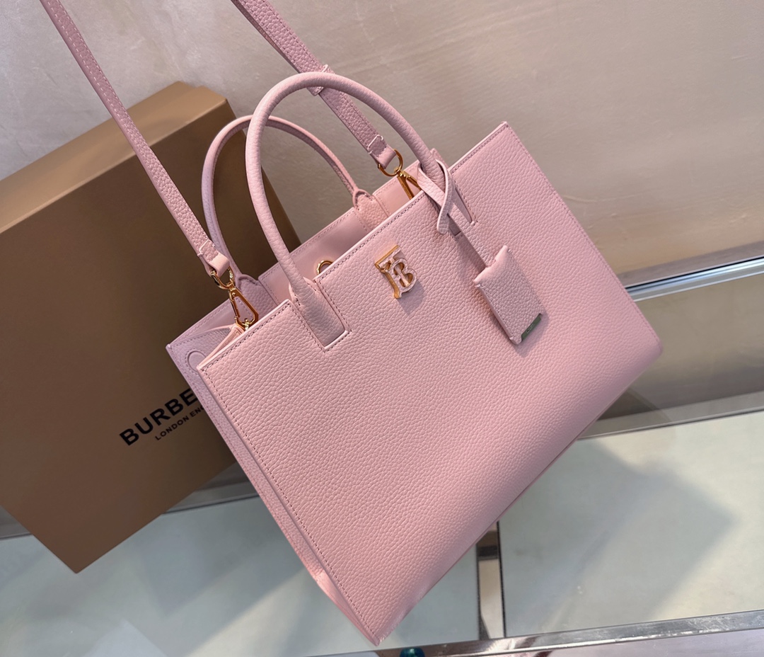 Burberry Leather Frances Tote – Pink Totes, Handbags