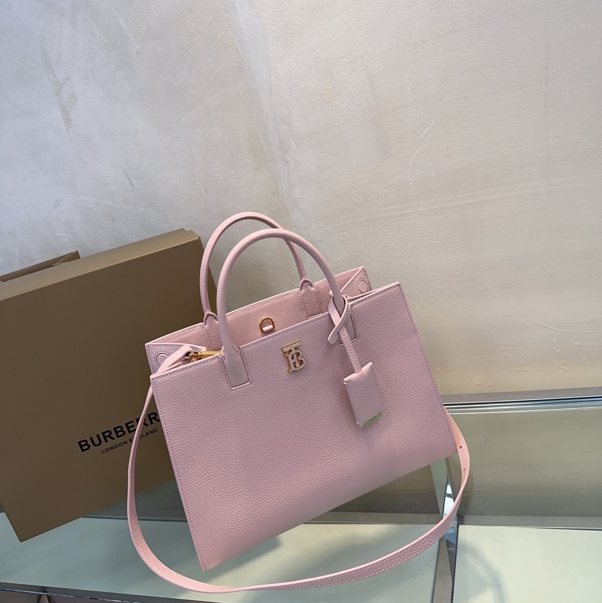 Burberry Dusky Pink Leather Mini Frances Tote | eBay