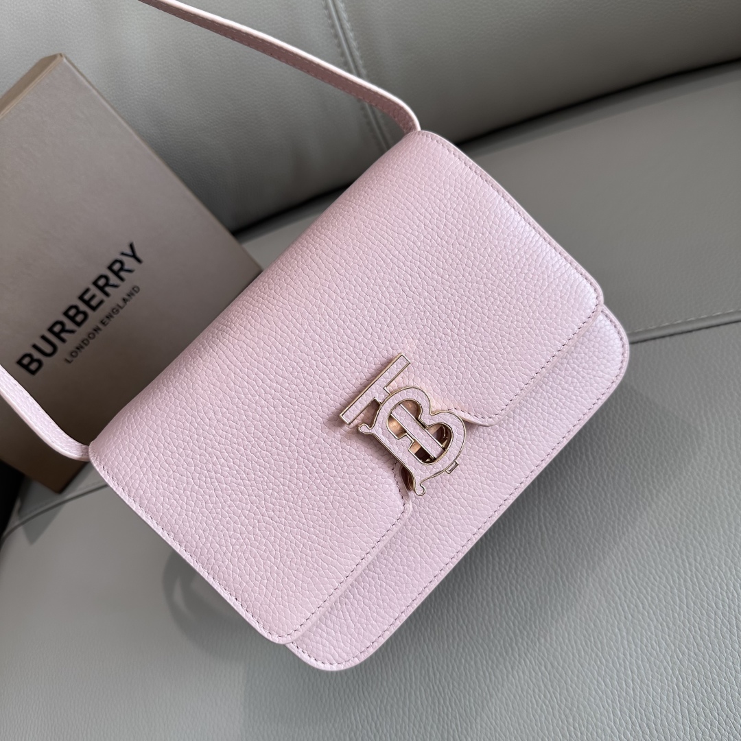 Burberry TB logo-plaque Calf Leather Shoulder Bag | Pink |