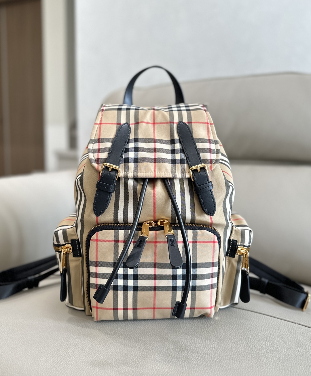 BURBERRY Vintage Check Small Rucksack Backpack Antique