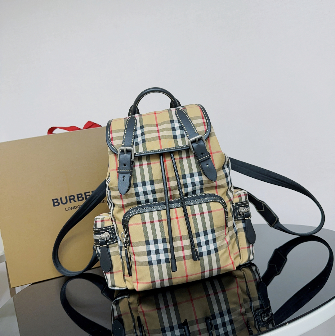 Burberry London Vintage Check Beige Rucksack Backpack