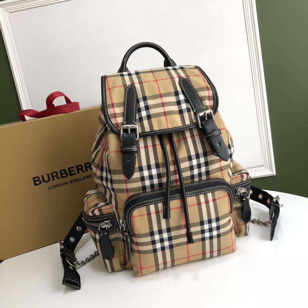 BURBERRY Nylon Vintage Check Medium Rucksack Backpack