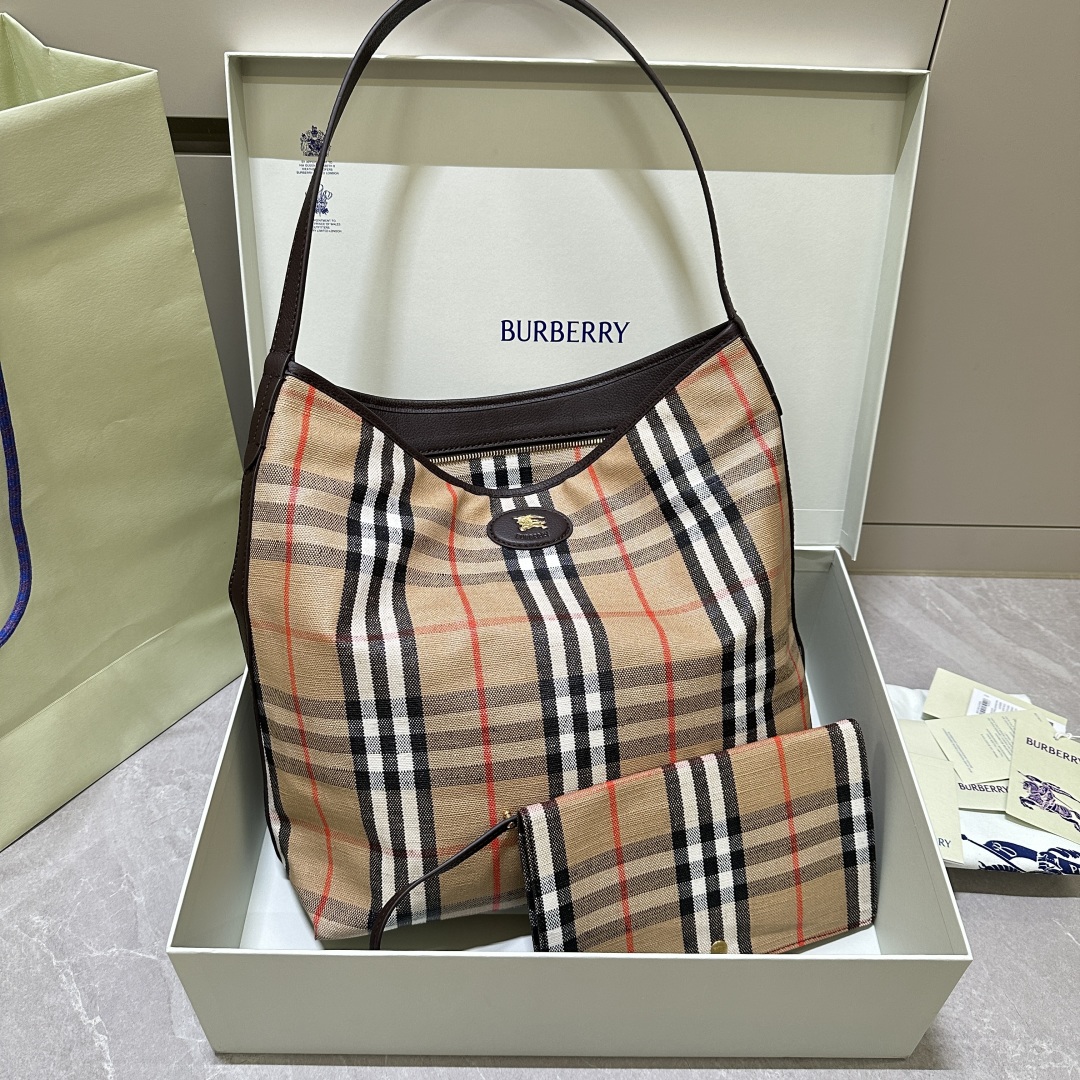 Burberry Highlands Coated Canvas Shoulder Bag  BURBERRY  03009