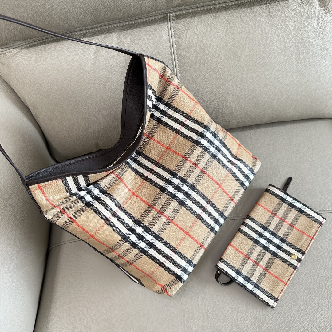 Women’s Burberry Small Check Shoulder Bag ‘Sand’ 80946781