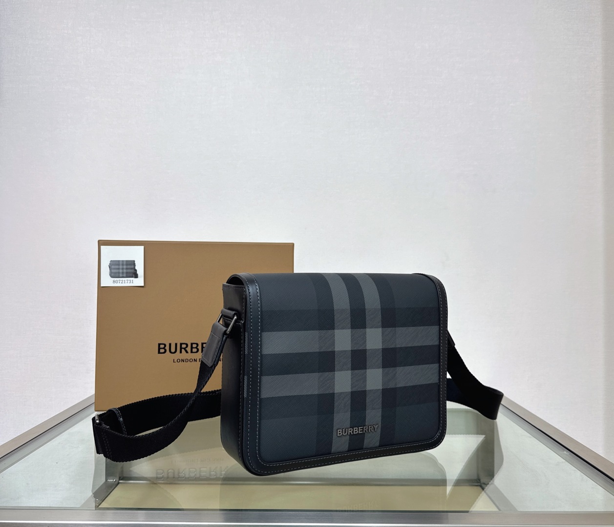 Burberry Black Small Alfred Messenger Bag In Charcoal