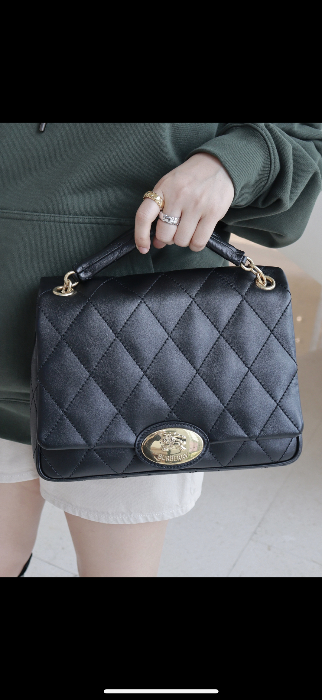 Burberry Strand Small Quilted Bag in Black | BURBERRY  03539