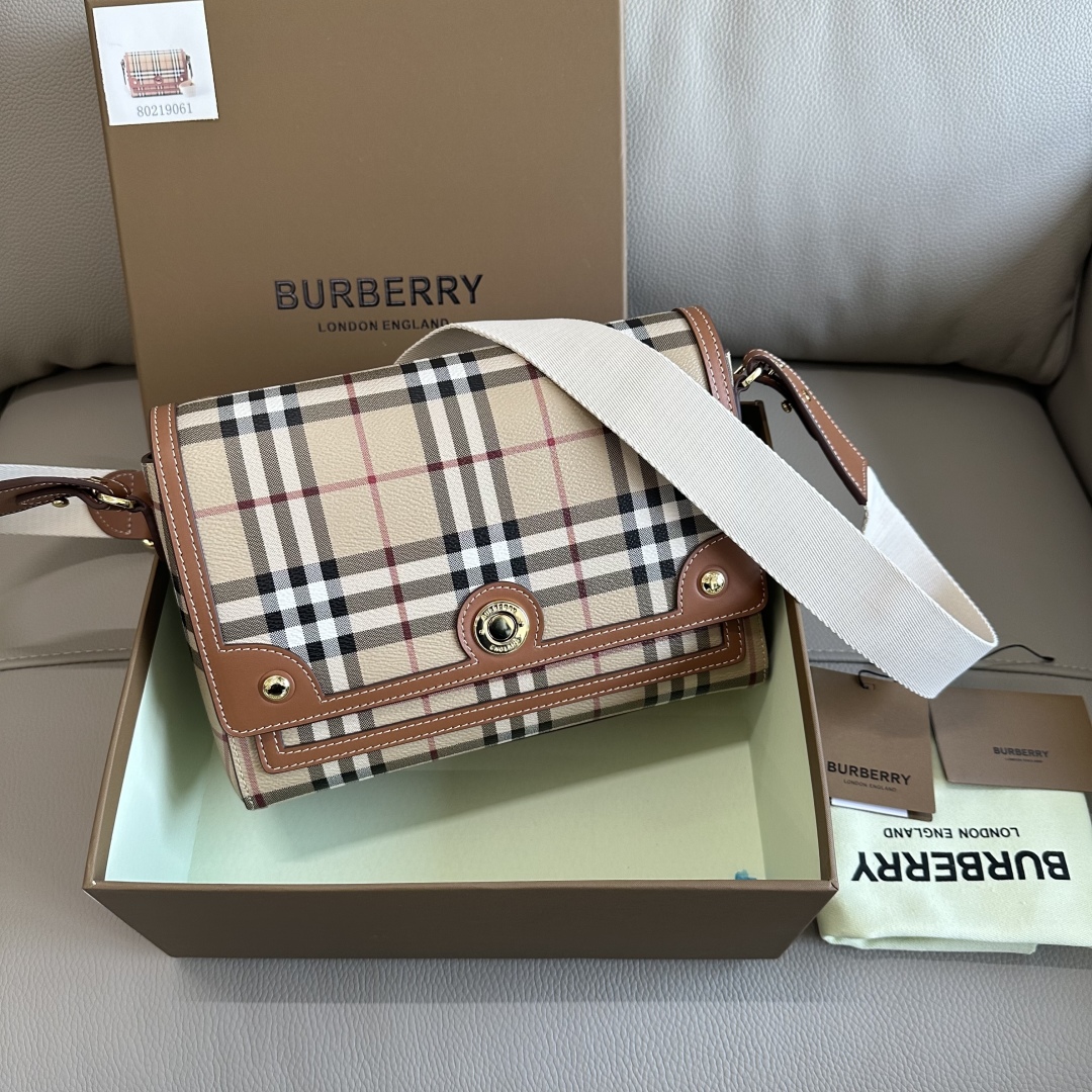 Burberry Note Check Shoulder Bag Multiple colors Beige