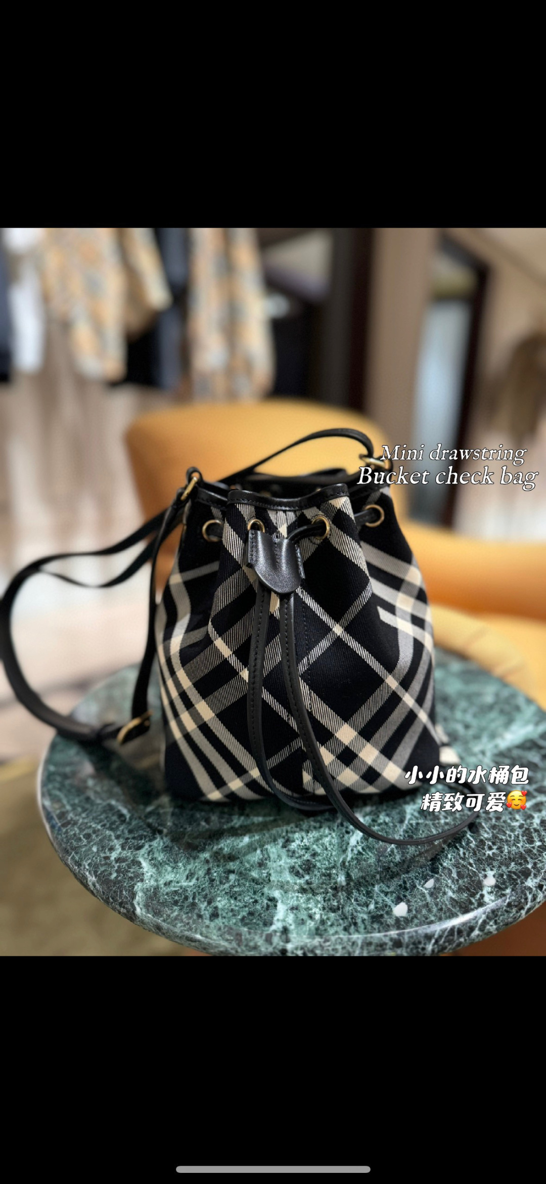 Burberry Mini check-print Bucket Bag | Black | BURBERRY  04289